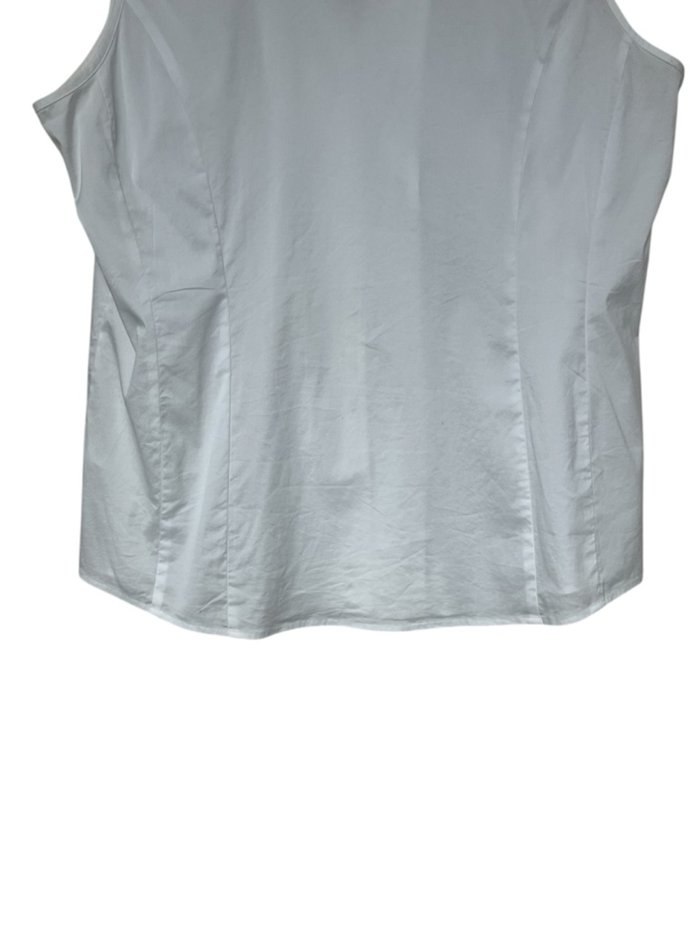 Misook white stretch cotton sleeveless collared button front top - Picture 6 of 9